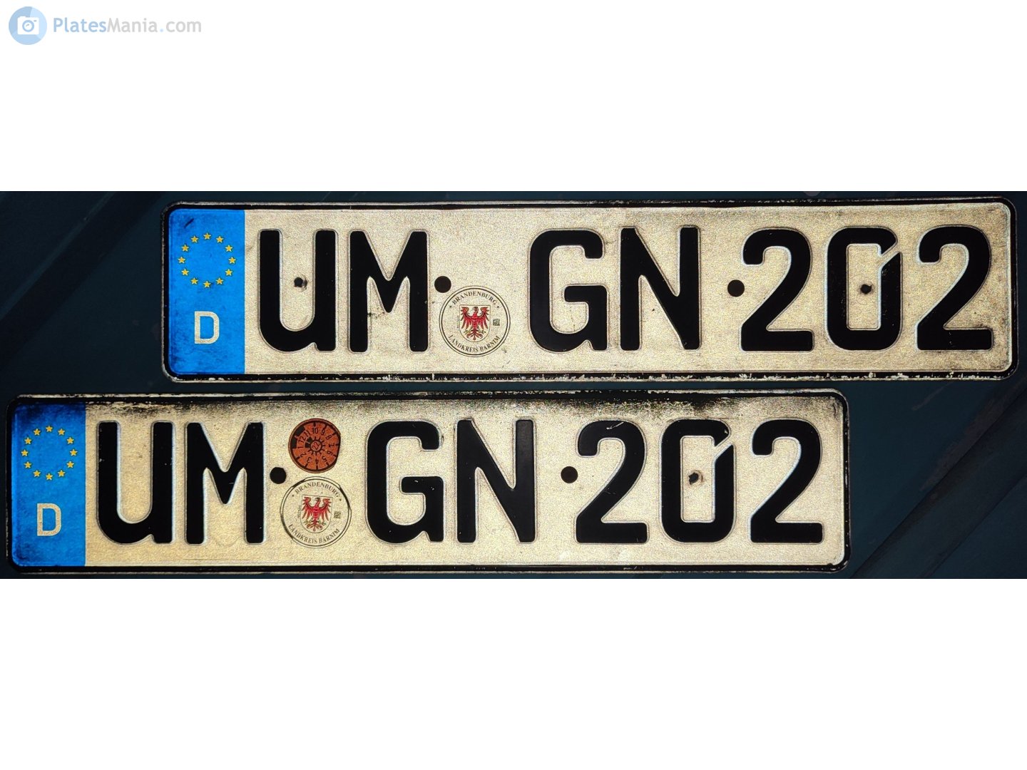 UM GN 202, License plate without vehicle 