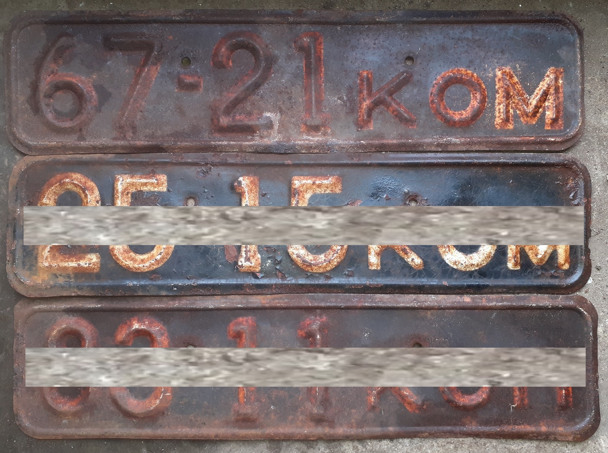 6721 КОМ, License plate without vehicle 