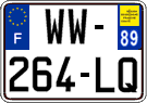 French license plate, SIV (temporary)