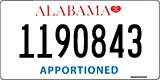 Alabama, Apportioned (1234567)