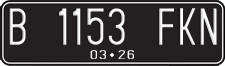 License plate of Indonesia, Regular plates