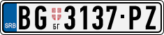 License plate of Serbia, Cars