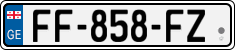 License plate of Georgia, Cars (2014)