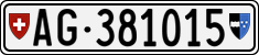 License plate of Switzerland, Cars
