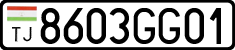 License plate of Tajikistan, Private owners (2009)