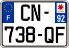 French license plate, SIV (ordinary)