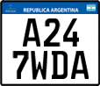 License plate of Argentina, Motorcycles (Mercosur, A123BCD)