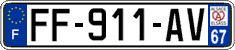 French license plate, SIV (ordinary)