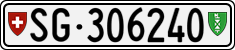 License plate of Switzerland, Cars