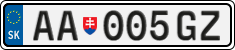 License plate of Slovakia, Cars
