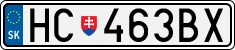 License plate of Slovakia, Cars