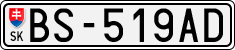 License plate of Slovakia, Cars