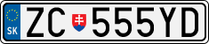 License plate of Slovakia, Cars