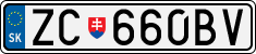 License plate of Slovakia, Cars