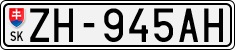 License plate of Slovakia, Cars