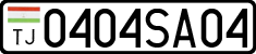 License plate of Tajikistan, Private owners (2009)