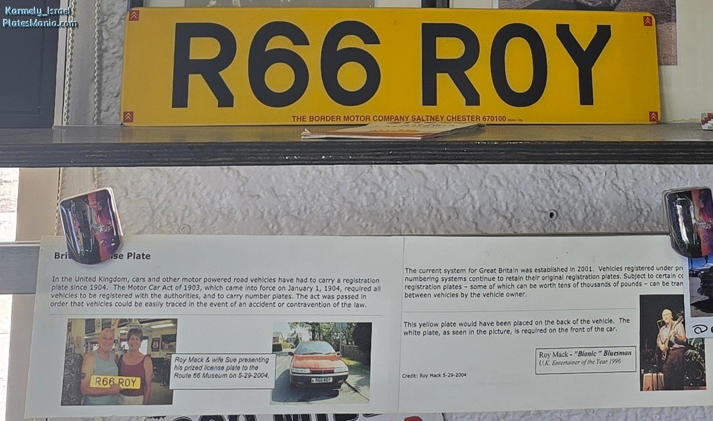R66ROY, License plate without vehicle 