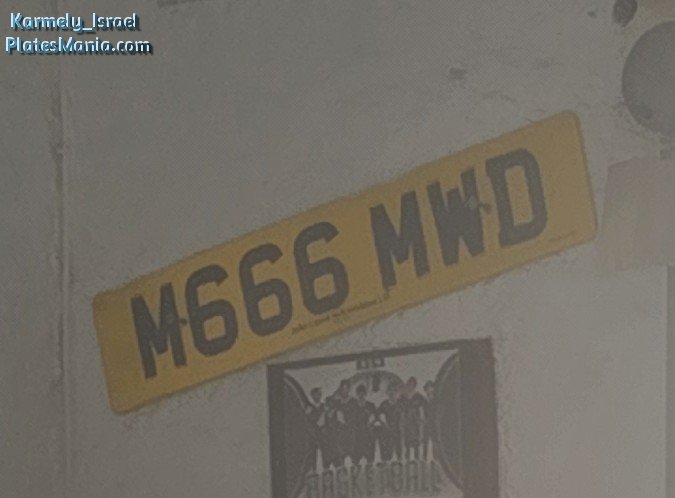 M666MWD, License plate without vehicle 