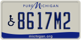 Michigan, Vehicles for disabled persons (1234A5)