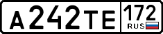 License plate Russia, Cars