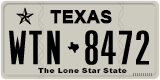 Texas, Regular plates (2012) (АBC-1234)