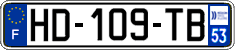 French license plate, SIV (ordinary)