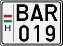 license plates of Hungary, Cars (1990)