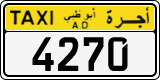License plate of the UAE, Abu Dhabi, Taxi