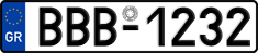 License plate of Greece, Cars