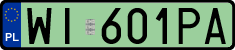 License plates of Poland, Electric vehicles