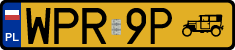 License plates of Poland, Oldtimers