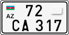 License plate of Azerbaijan, Cars
