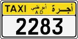 License plate of the UAE, Abu Dhabi, Taxi