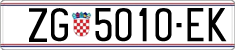 License plate of Croatia, Regular plates