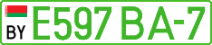License plate Belarus, Electric vehicles (cars)