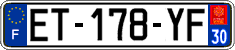 French license plate, SIV (ordinary)