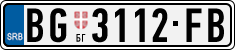 License plate of Serbia, Cars