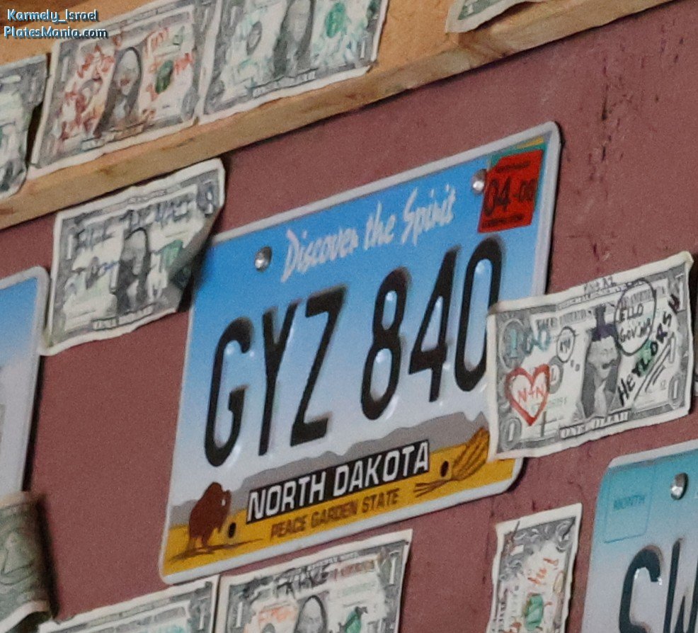 GYZ 840, License plate without vehicle 