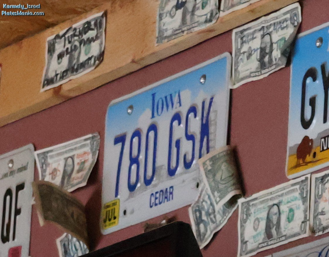 780 GSK, License plate without vehicle 