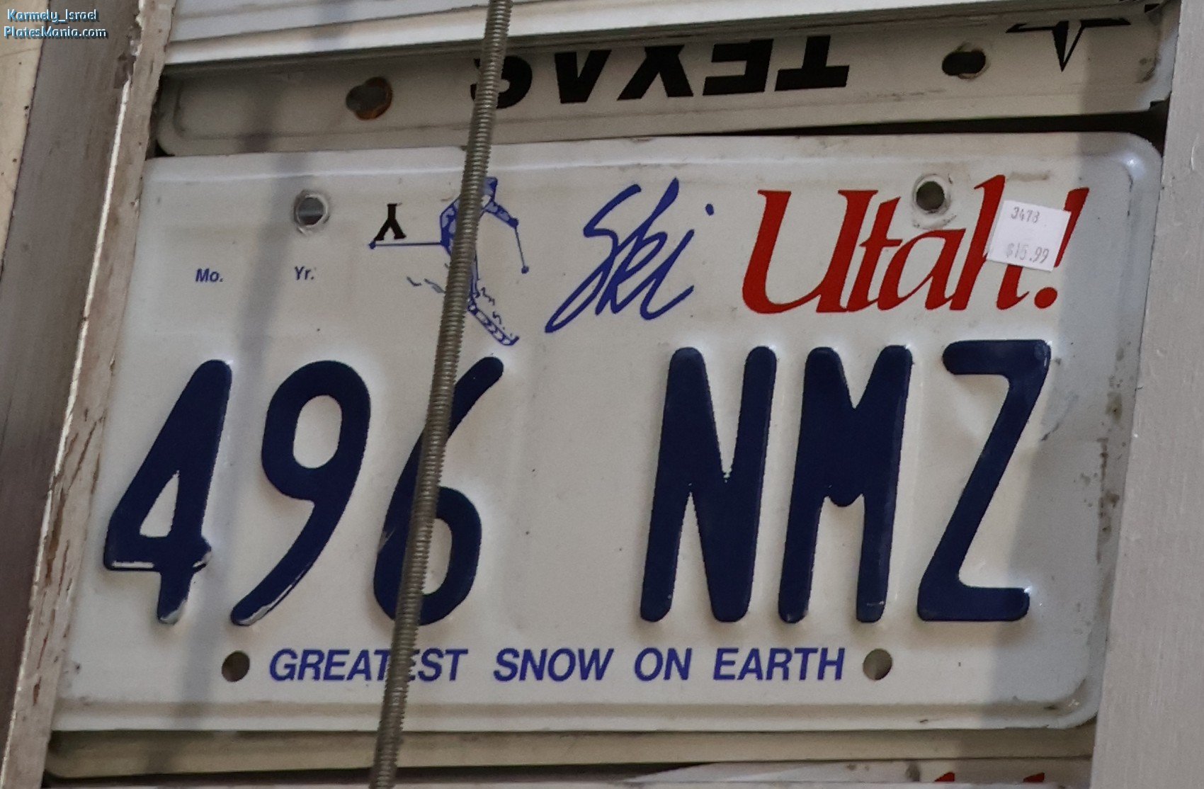 496 NMZ, License plate without vehicle 