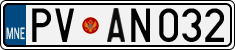 License plate of Montenegro, Cars