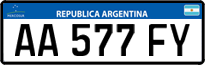 License plate of Argentina, Cars (Mercosur, AB 123 CD)