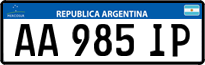 License plate of Argentina, Cars (Mercosur, AB 123 CD)