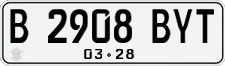License plate of Indonesia, Regular plates