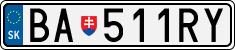 License plate of Slovakia, Cars