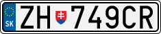 License plate of Slovakia, Cars
