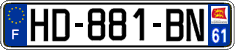 French license plate, SIV (ordinary)