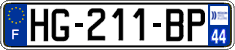 French license plate, SIV (ordinary)