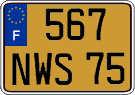 French license plate, FNI