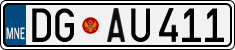 License plate of Montenegro, Cars